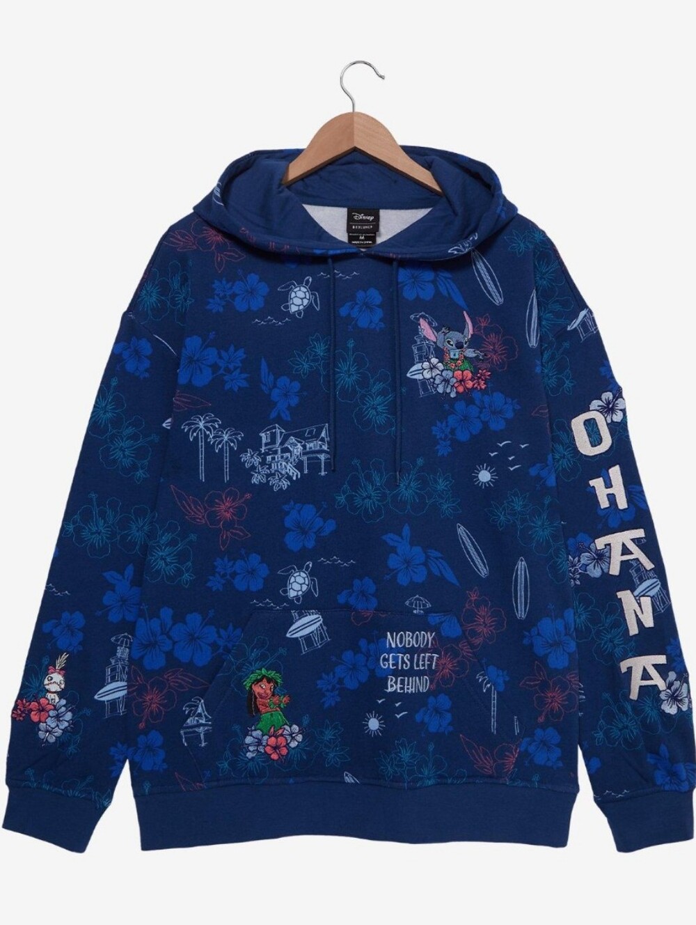 Disney Lilo & Stitch Floral Allover Print Hoodie BoxLunch Exclusive Sz Small